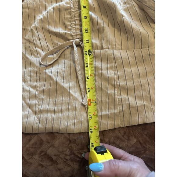 Do & Be Tan Black Stripe Adjustable Puff Sleeve Crop Top‎ Size Small NWT Boho - Picture 6 of 7